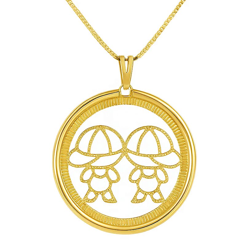 Pingente Meninos Banhado em Ouro 18k