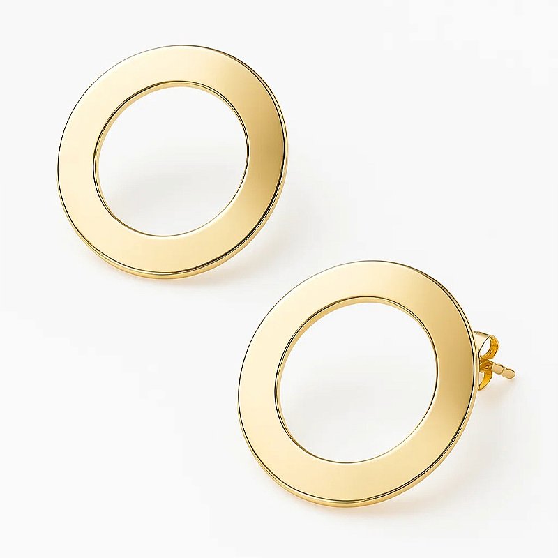 Brinco Circular Minimalista Banhado em Ouro 18k