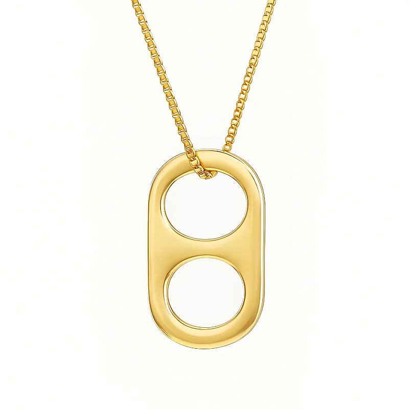 Colar de corrente com lacre banhado em ouro 18k