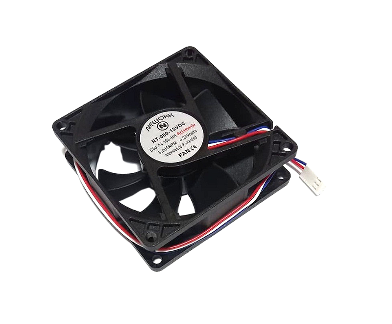 COOLER 12V 80X80X25 MOD. RT-080 14104HH ROLAMENTO 5000RPM 0,35AMP