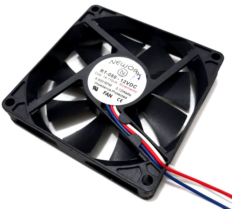 Cooler Nework 12V RT-080 14.110-H 80X80X15mm ROLAMENTO Amp.: 0,35