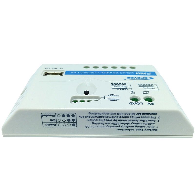 Terminais de conexão do controlador Epever