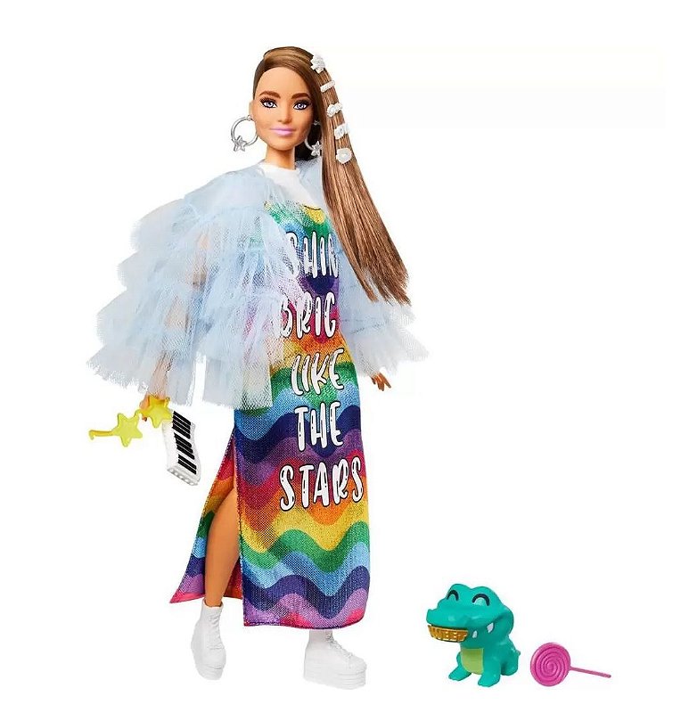 Bonecos e Bonecas - Boneca Barbie Glitter Vestido Roxo - Mattel