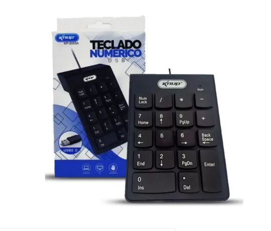 Mini Teclado Numérico Usb Com Fio 18 Teclas Knup Kp-2003a - Zapach
