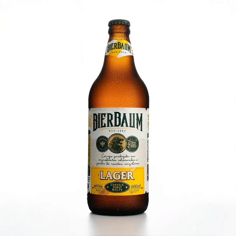 Caixa com 12 Cervejas Lager Bierbaum | Garrafa 600ml - Leve e Refrescante