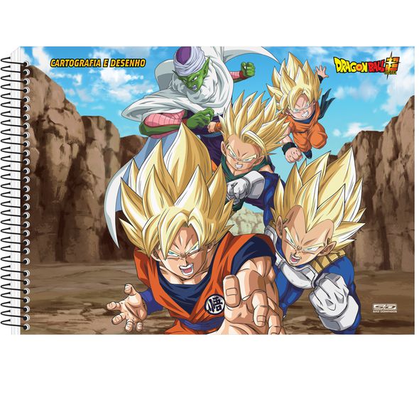 Caderno De Desenho Dragon Ball Super 60 Folhas Cartografia - Tem