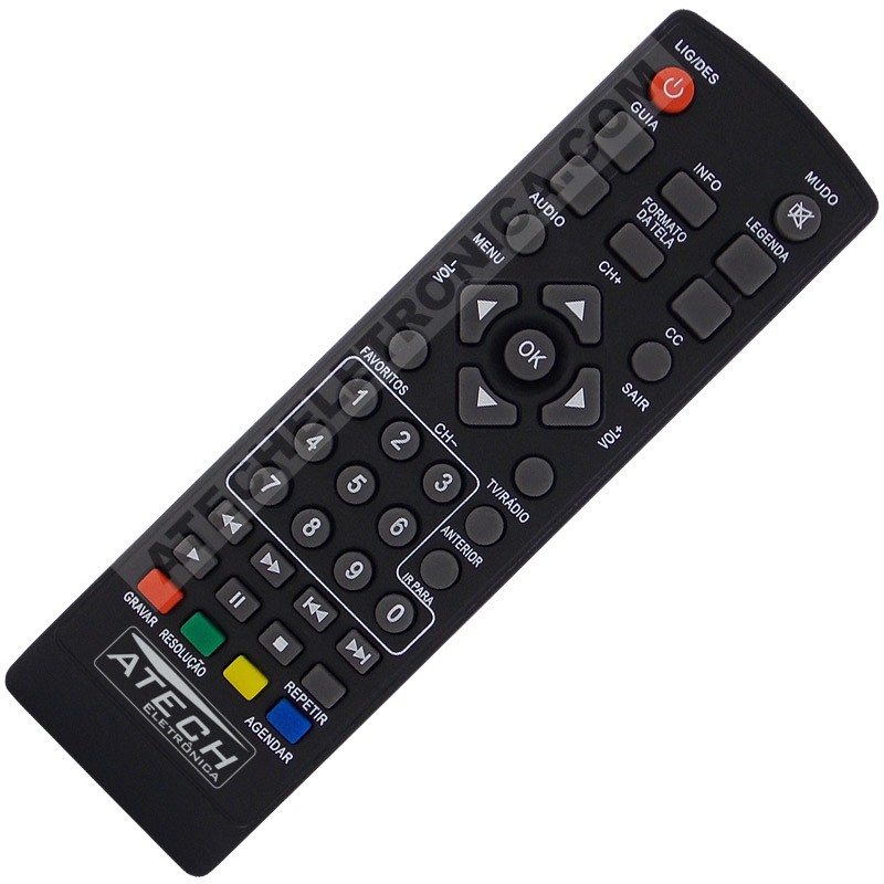 Controle Remoto Conversor Digital Aquário DTV-4000 / DTV-4000S / DTV-4100 / DTV-5000 / DTV-5100 / DTV-7000S / DTV-7100
