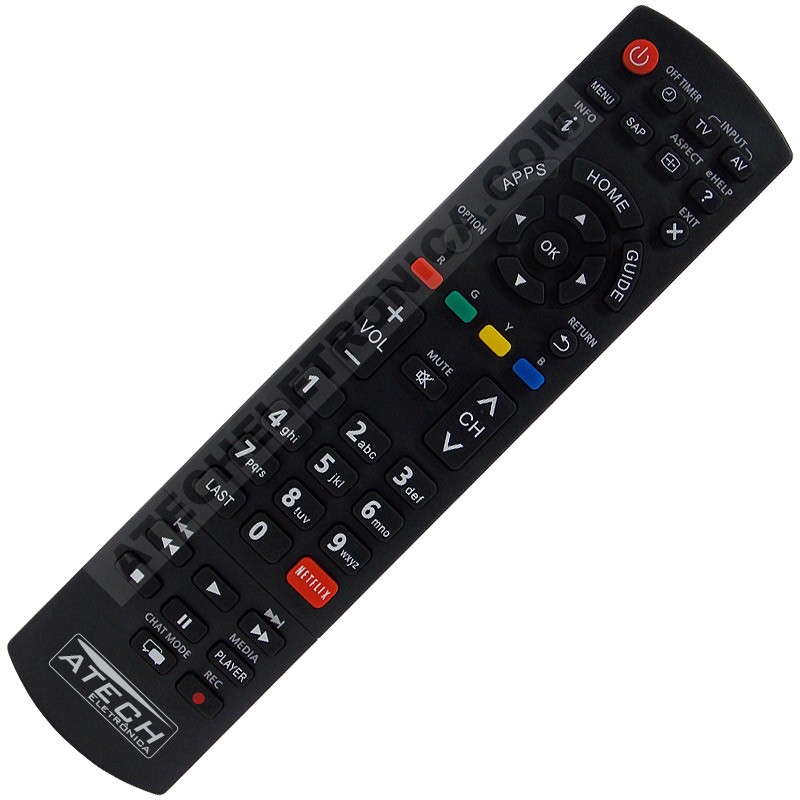 Controle Remoto TV Panasonic TNQ2B4903 / TC-32AS600B / TC-39AS600B / TC-42AS610B / TC-50AS600B (Smart TV)