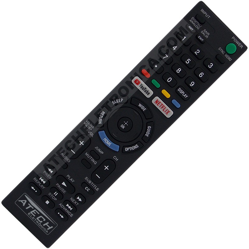Controle Remoto TV Sony RMT-TX300B / KD-43X727E / KD-49X705E / KD-49X706E / KD-49X725E / KD-49X727E (Smart TV)