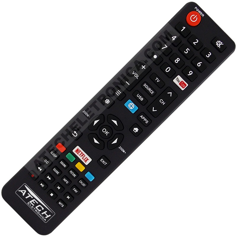 Controle Remoto TV Semp CT-6841 / 49SK6000 (Smart TV)