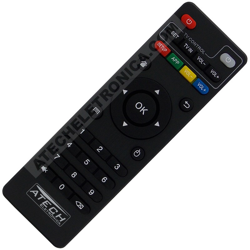 Controle Remoto Smart TV Box Audisat / Gosat / Infokit / Inova / MX9 / MXQ / Proeletronic / R90 / RPC (Teclas de Borracha)