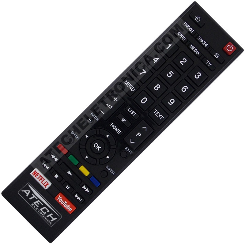 Controle Remoto TV Toshiba CT-8547 / 32L5865 / 43L5865 / 49L5865 (Smart TV)