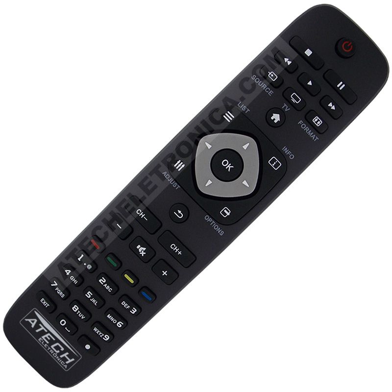 Controle Remoto TV Philips 32PFL3007D / 32PFL3507D / 32PFL3707D / 32PFL4007D / 32PFL4707G / ETC