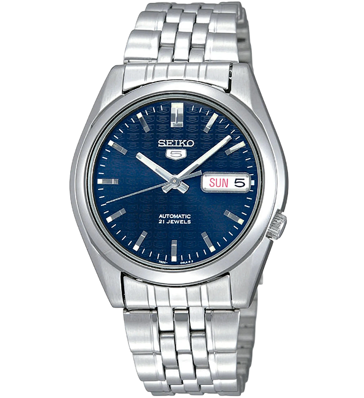 7s26 Seiko Snk357 Seiko Automatic Men's Watch With Blue Dial - Main Image