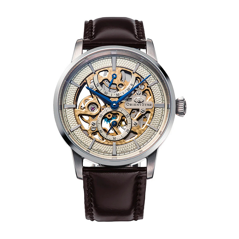 Orient Star RE-AZ0004S00B Skeleton Dourado Manual 70h - Relojoaria