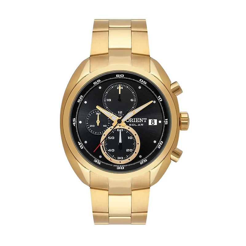 Orient MGSSC034 P1KX – Cronógrafo Solar IP Gold, Estilo Clássico