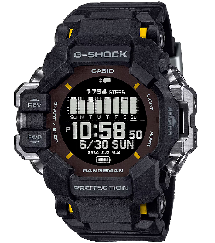 時計 G-SHOCK RANGEMAN GPR-H100 G-SHOCK Rangeman GPR-H1000-1DR Master of G Preto - Relojoaria