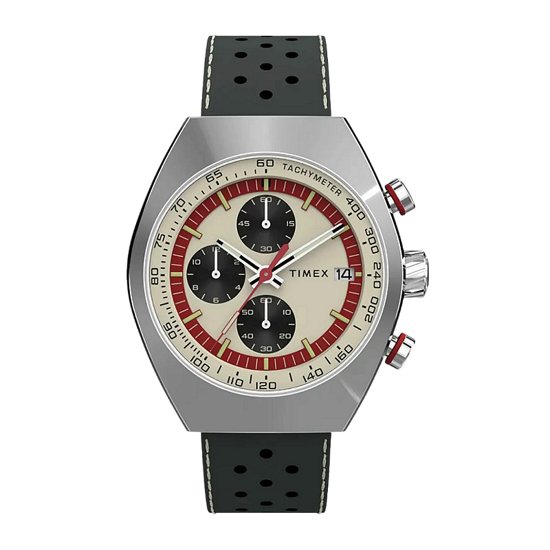 Timex Legacy Tonneau Chronograph TW2W93400 Couro Mostrador Bege