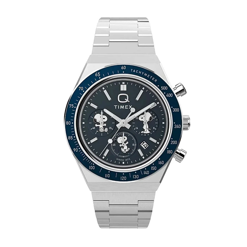Relógio Q Timex x Peanuts TW2Y45300 Azul 41mm Quartzo - Relojoaria