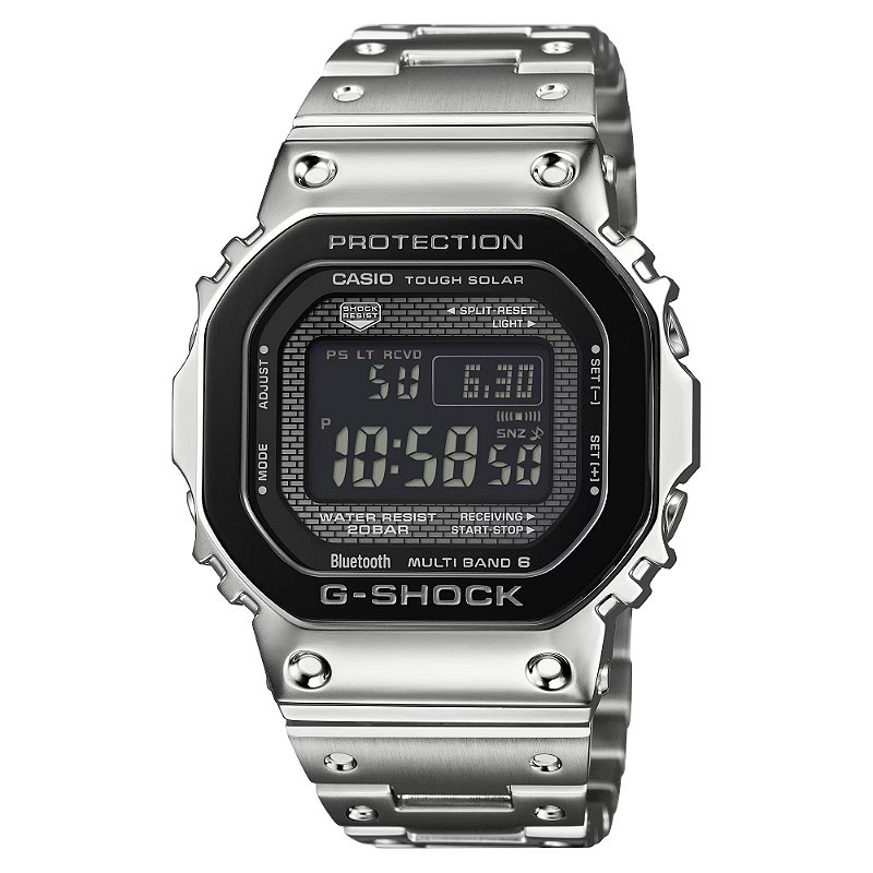 G-Shock Full Metal GMW-B5000BT-1DR – Solar Bluetooth Aço 20ATM