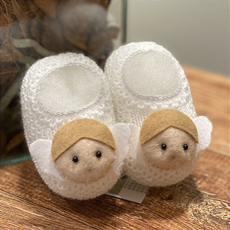 Sapatinho trico store bebe anjinho