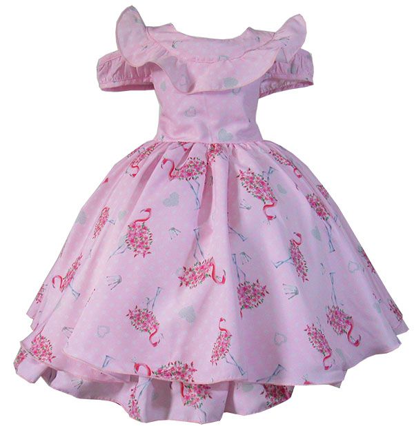 vestido de flamingo infantil