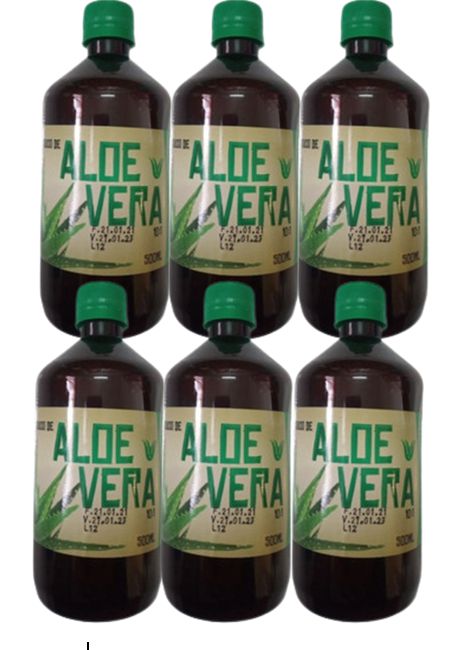 Kit 6 Suco De Aloe E Vera 100% Natural - Ninho Verde - 500ml - Status Verde