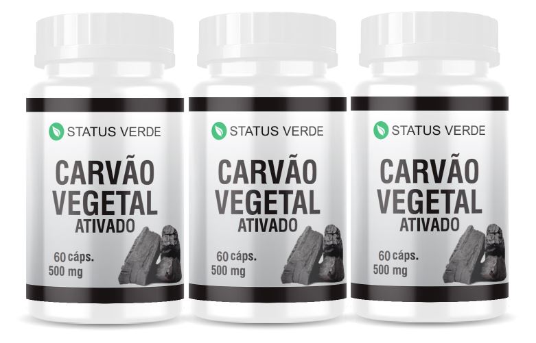 Carvão Vegetal Ativado 500mg - Status Verde - Equilíbrio. - Status