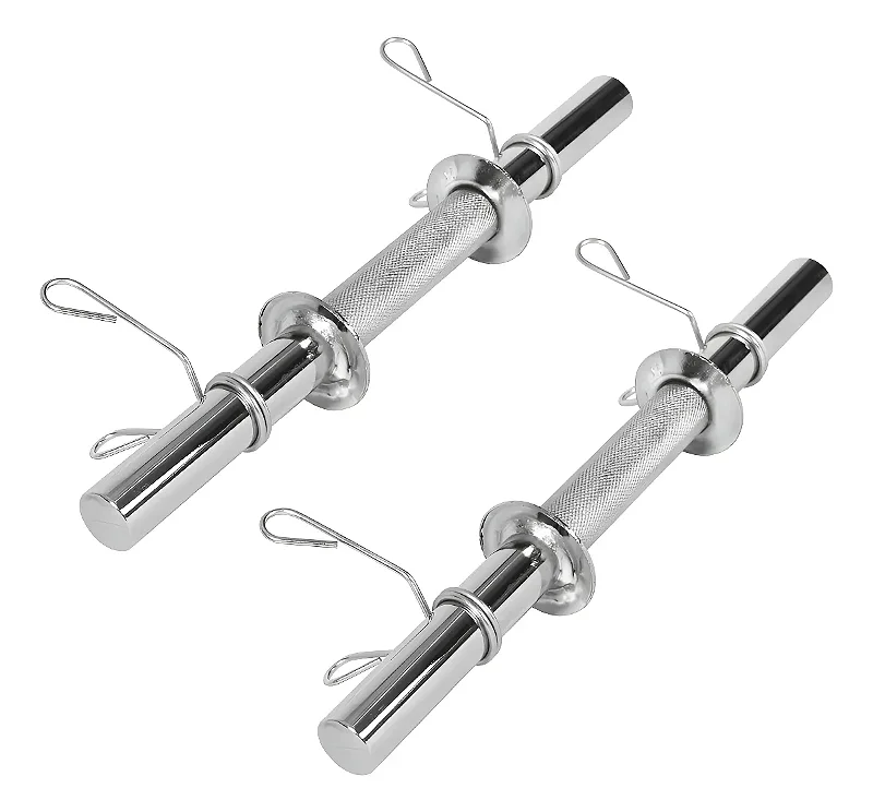 Barra 40cm Maciça Cromada com presilhas para exercícios (PAR)