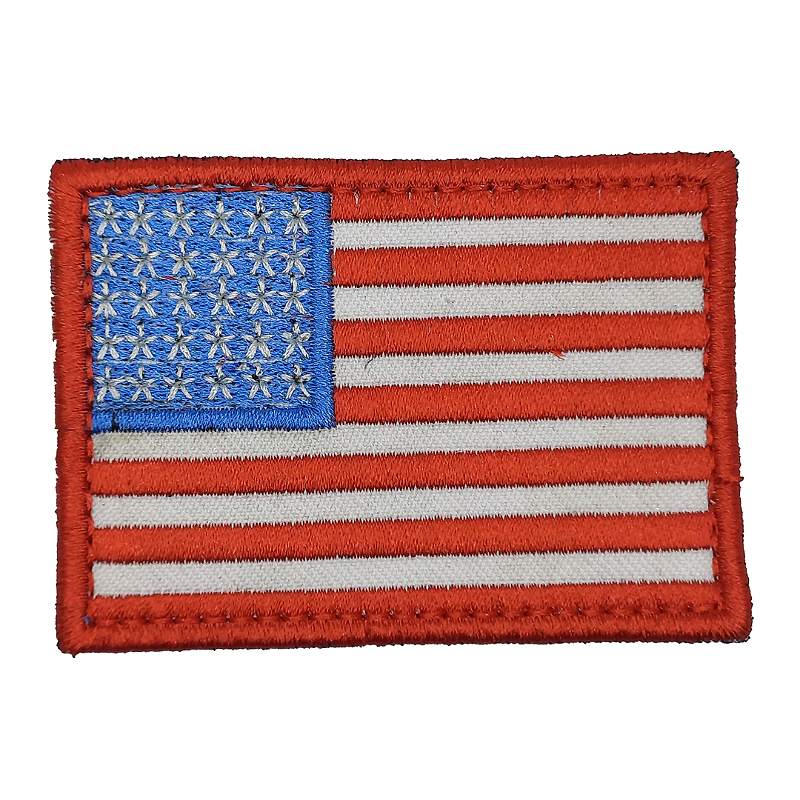 Bandeira Dos Estados Unidos Bordada Com Velcro - Patches Militares  Emborrachado e Bordados
