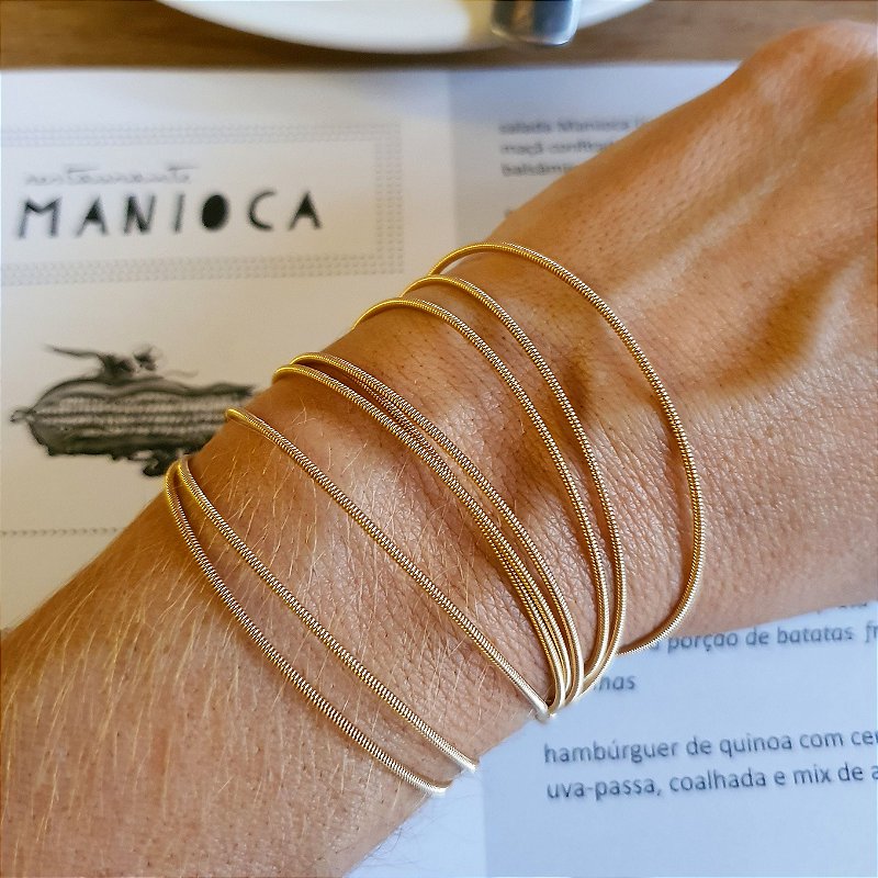 Pulseira corda de violão Gold Mistic - Giovana Abdalla Semi Jóias