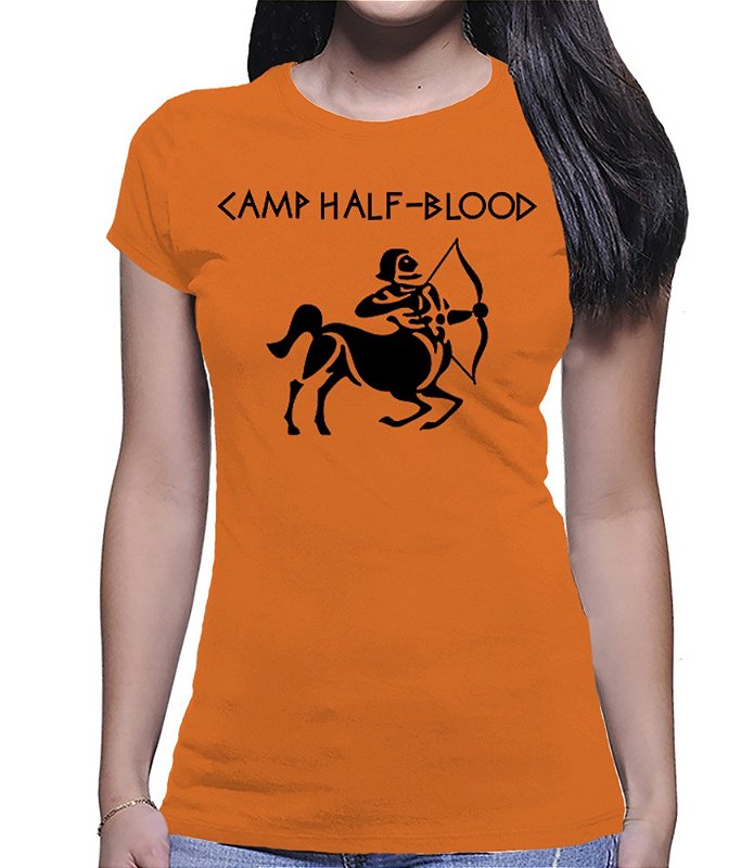 Camiseta Percy Jackson Camp Half Blood, Camiseta Feminina Usado 56032370