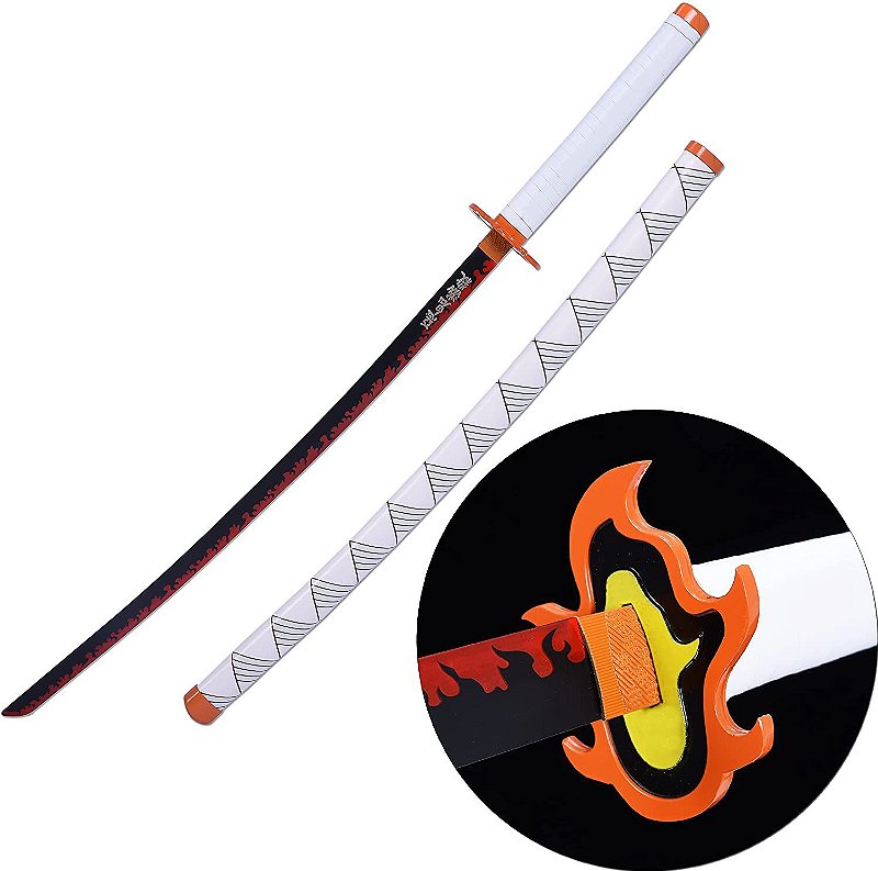 Kyojuro Rengoku Katana Forjada à Mão, Matadora de Demônios ⚔️ Loja