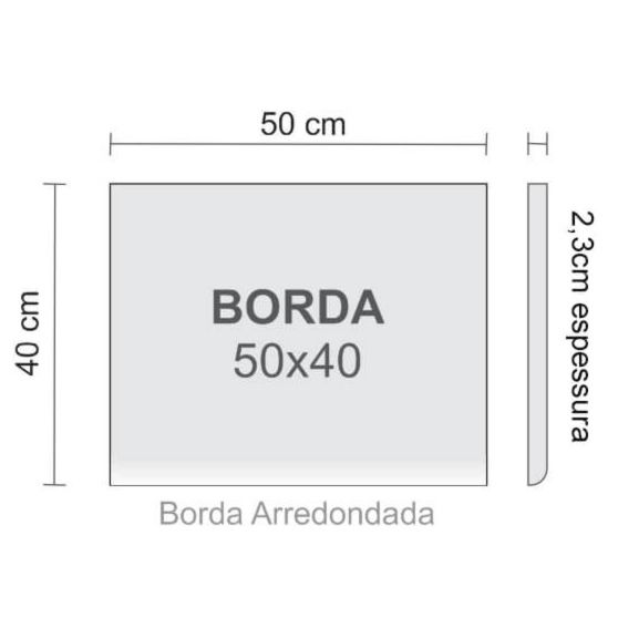 Borda - Linha  Originalle Terry = 50 x 40 x 2,3 cm