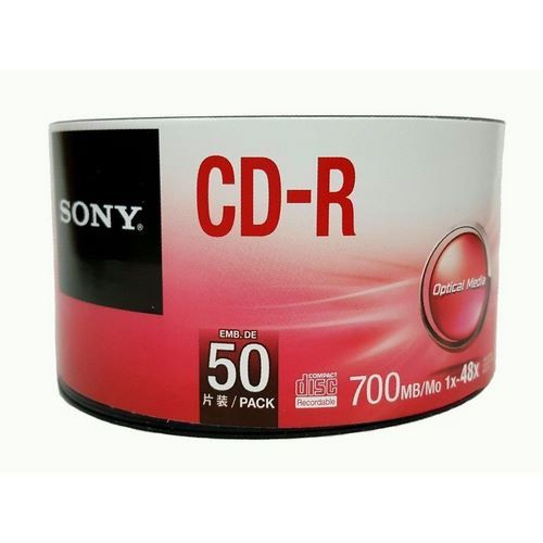 CD-R GRAVÁVEL 700MB PACK C/50 UNIDADES - SONY - Papelaria Zap Ltda
