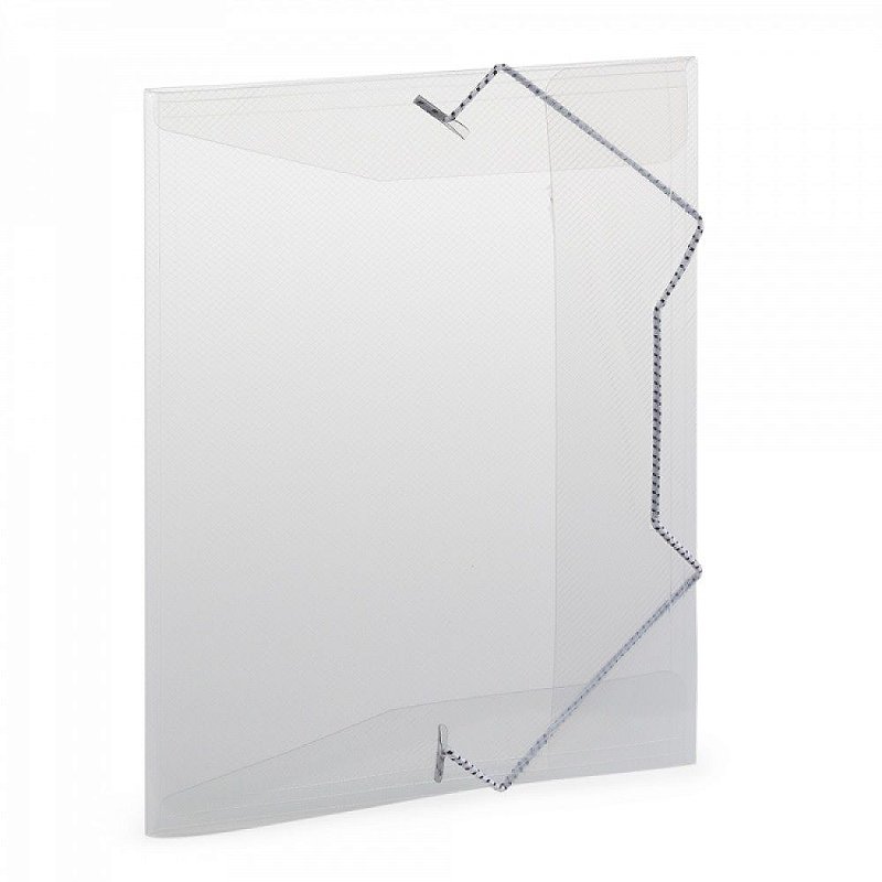 PASTA ABA ELÁSTICO 1/2 OFÍCIO BASIC FINA CRISTAL PLASCONY Papelaria