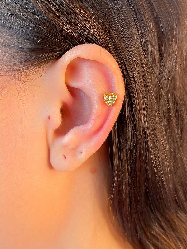 Piercing Prata 925 Banhado a Ouro Tragus Três Bolinhas - 8mm - TREND ART -  Acessórios para você brilhar ainda mais.