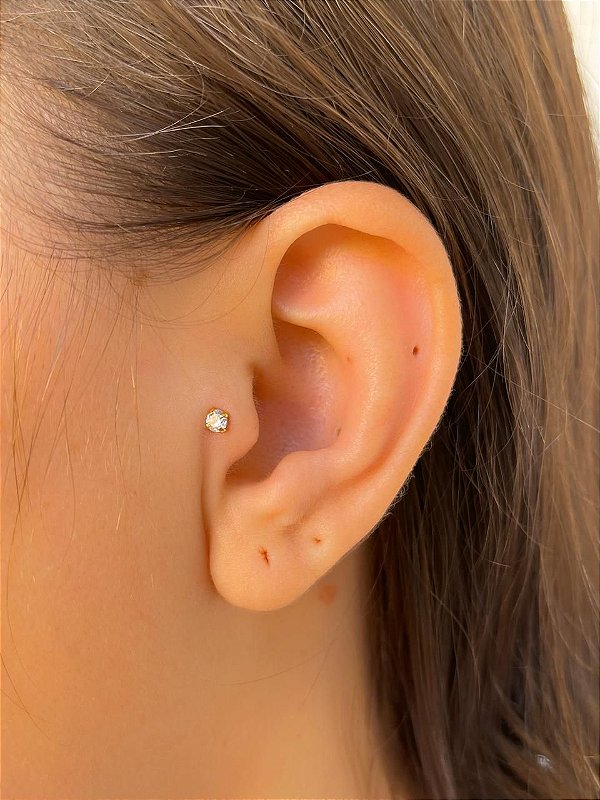 Piercing Prata 925 Banhado a Ouro Tragus Ponto De Luz 3mm - 8mm - TREND ART  - Acessórios para você brilhar ainda mais.