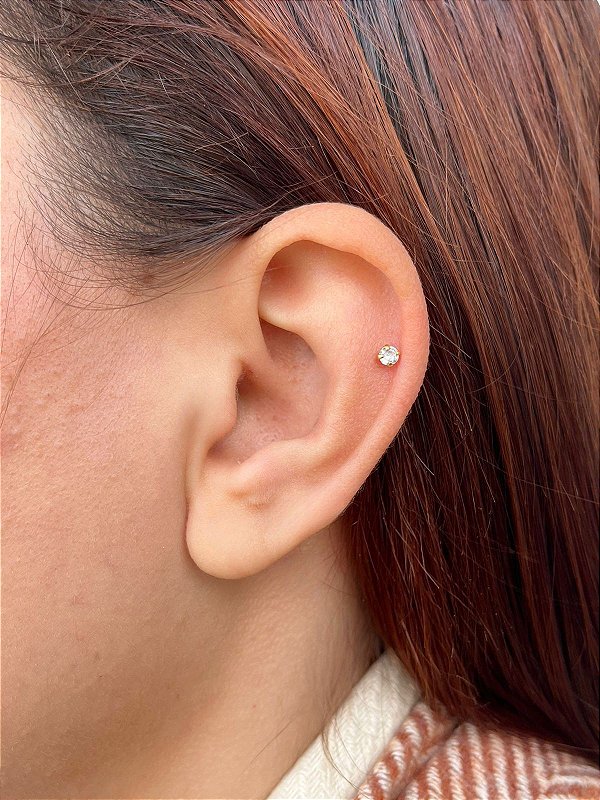 Piercing Prata 925 Banhado a Ouro Tragus Ponto De Luz 3mm - 8mm - TREND ART  - Acessórios para você brilhar ainda mais.