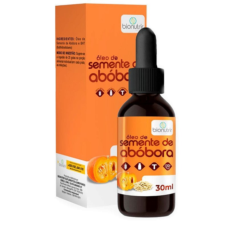 óleo De Abóbora Para Cabelos Óleo de Semente de Abóbora 30ml - Bionutrir - Distribuidora De