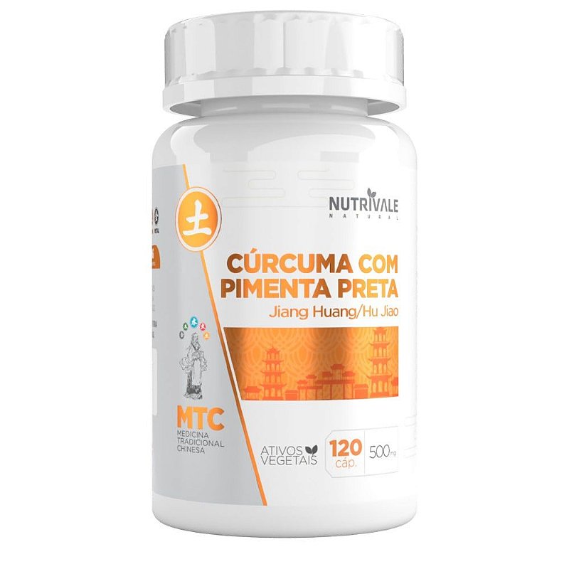 Cúrcuma Longa Com Pimenta Preta 650mg 120 cápsulas - Nutrivale