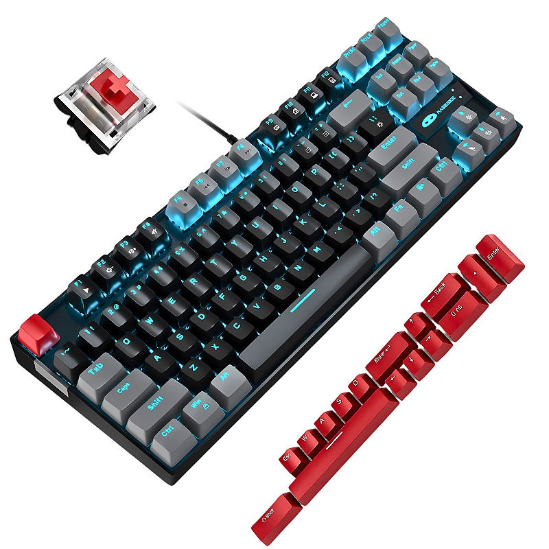 Teclado mecânico RGB para jogos Teclado Mecânico Gamer Switch Blue Led Rgb 7 Cores Rainbow