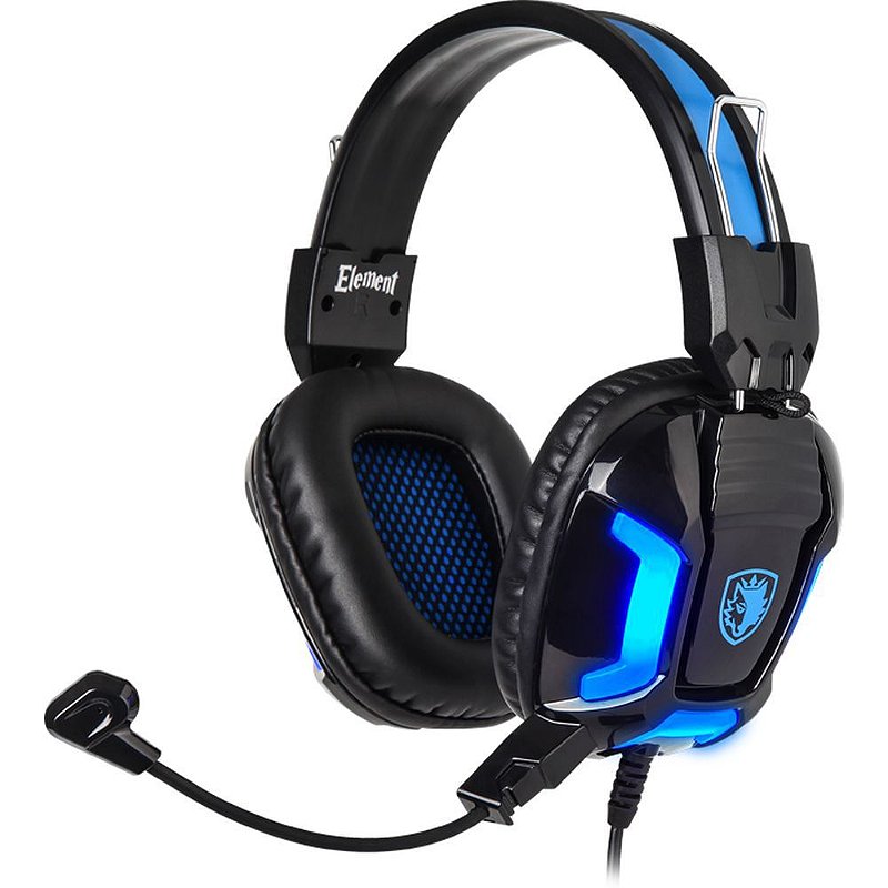 Fone Headset Gamer Sades Element Usb P2 Iluminação Led SA702 Sades