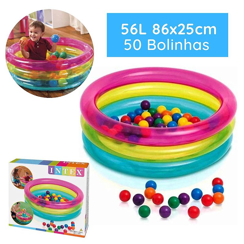 Piscina Inflável com 50 Bolinhas Multi Coloridas Intex 86 x 25cm ...