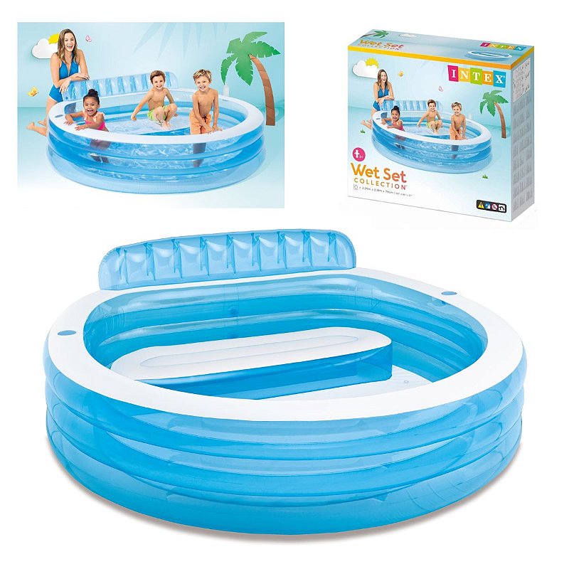 Piscina Inflável Familiar Lounge Pool com Assento 590L Intex 57190 ...