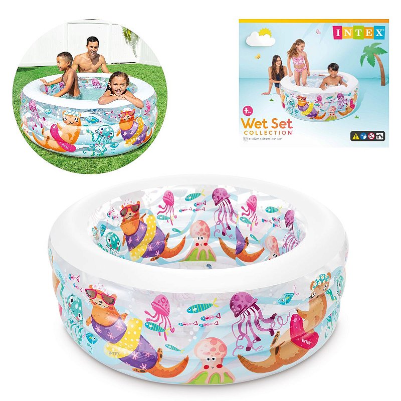 Piscina Inflável Familiar Aquarium Intex 360L - | Fluthua Store