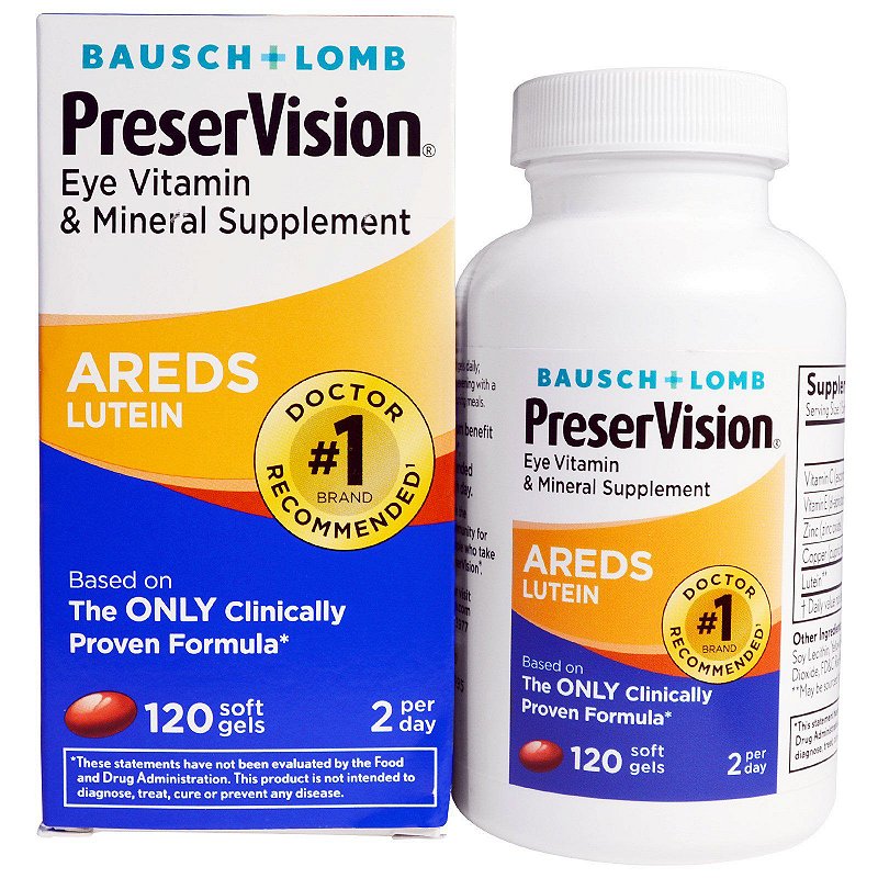 Eleve Suplementos Para Os Olhos Reclamações Vitamina para os olhos 120 cápsulas de gel PreserVision - By The Way USA