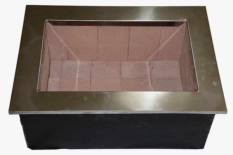 Braseiro Caixa Duplo em aço Carbono 70x45 com borda de Inox