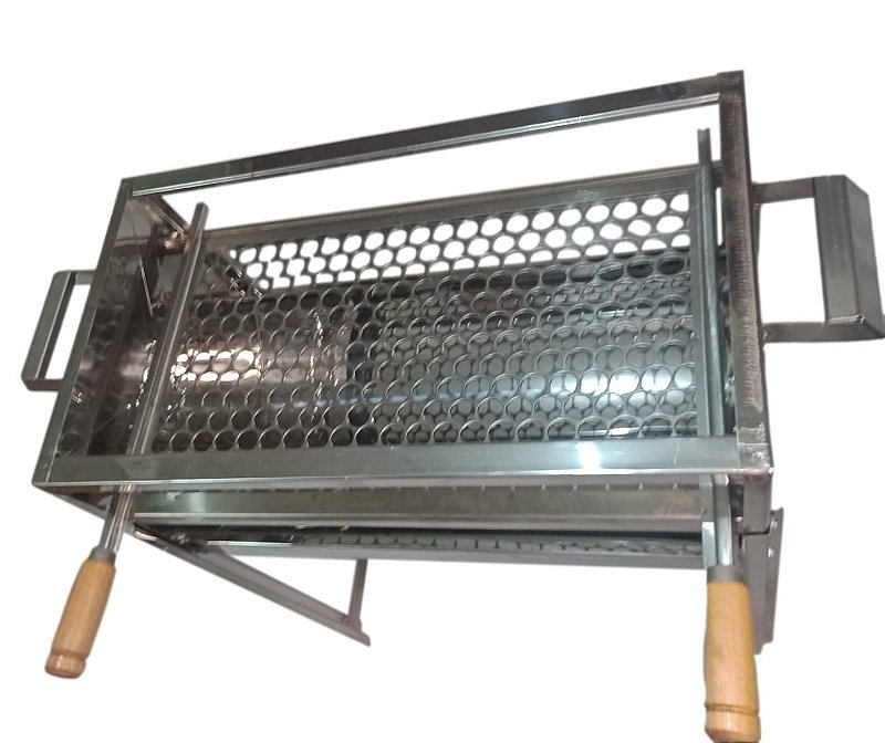 Churrasqueira inox 60cm x 34cm