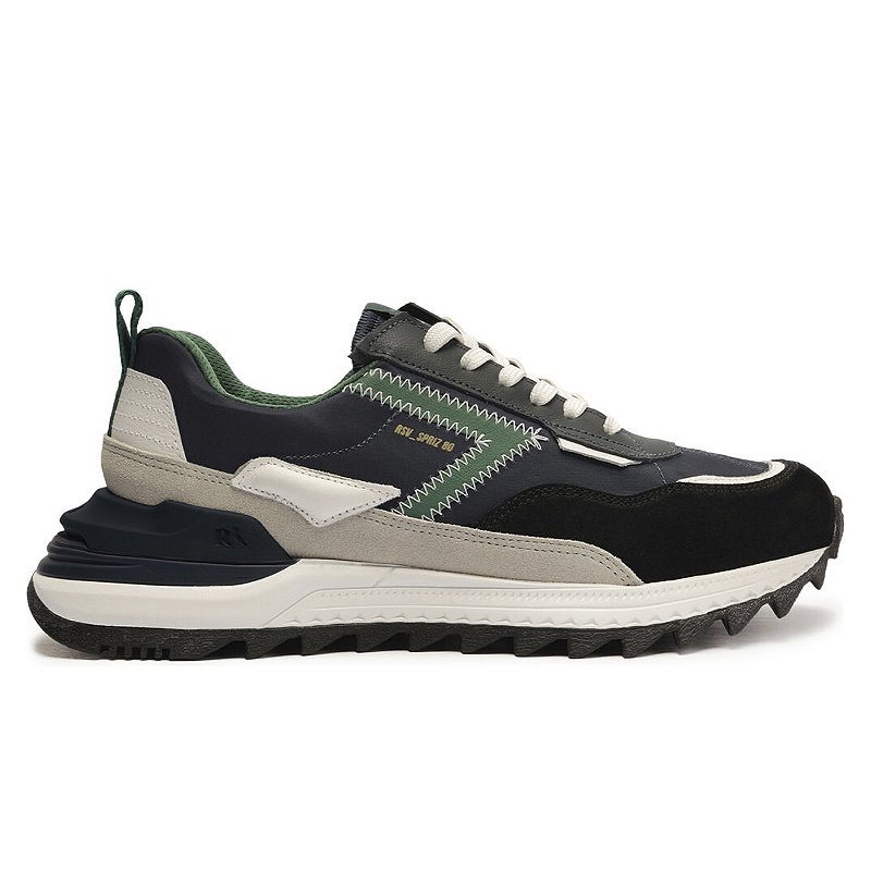 Tenis Masculino Reserva Spriz 80 Classico Preto Verde - FIRST DOWN
